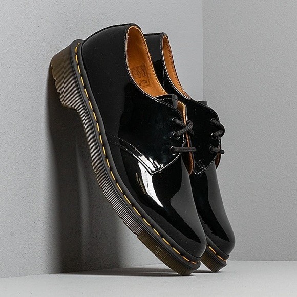 Dr Martens Womens Size 5 Black Patent‎ Lamper 1461 3-Eye Leather Oxfords Shoes - Picture 1 of 15